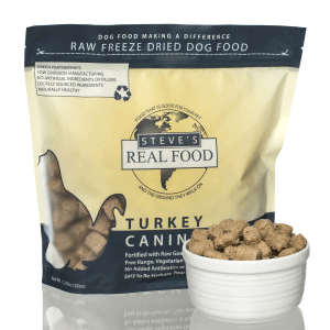 Steves Real Freeze Dried Turkey Dog Food 1.25lb steves, steves, real, dog food, dog, fd, freeze dried, turkey